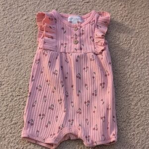 Willow + Whimsy Pink One Piece Romper Size 3-6 Months